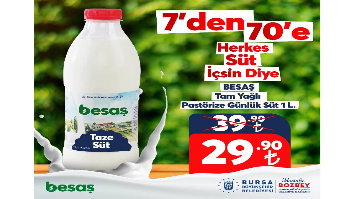 ‘Herkes süt içsin’ diye BESAŞ’tan indirim