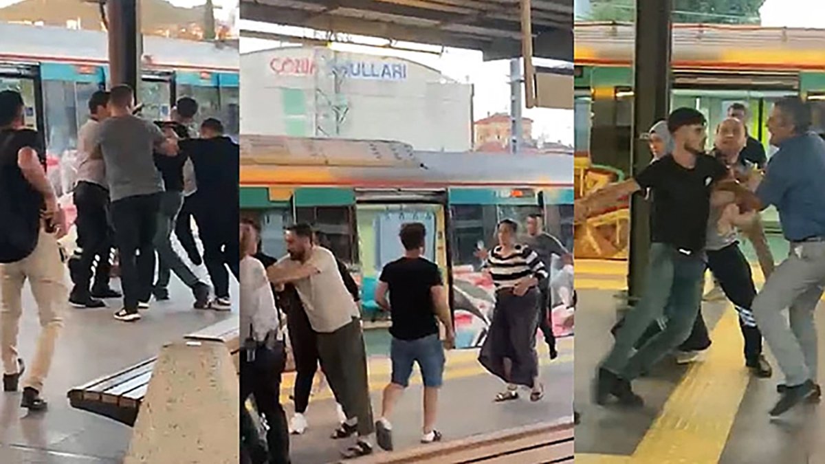 Marmaray'da tekme tokat kavga: Güvenliğin silahını almaya çalıştı