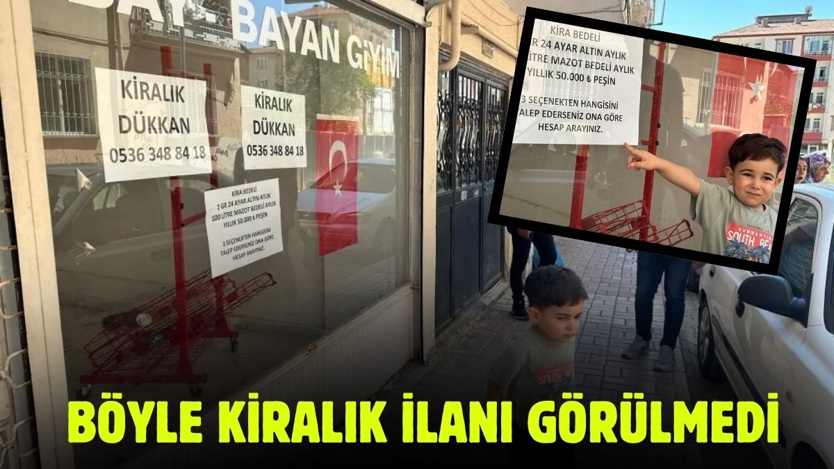 Böyle kira görülmedi! Para yerine altın veya mazot istiyor: Dükkan camına yapıştırılan ilan şok etti