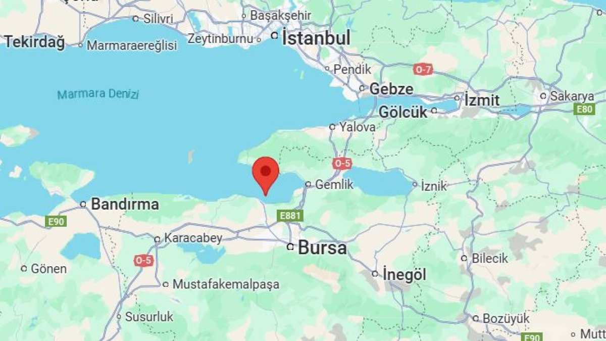 Marmara Denizi'nde 3.6 büyüklüğünde deprem