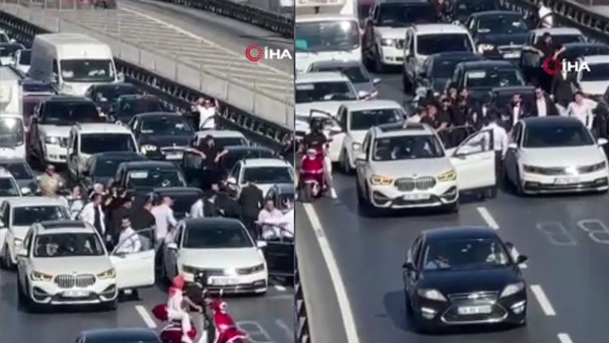 Böyle eğlence olmaz! E-5'te trafiği kilitleyen halay