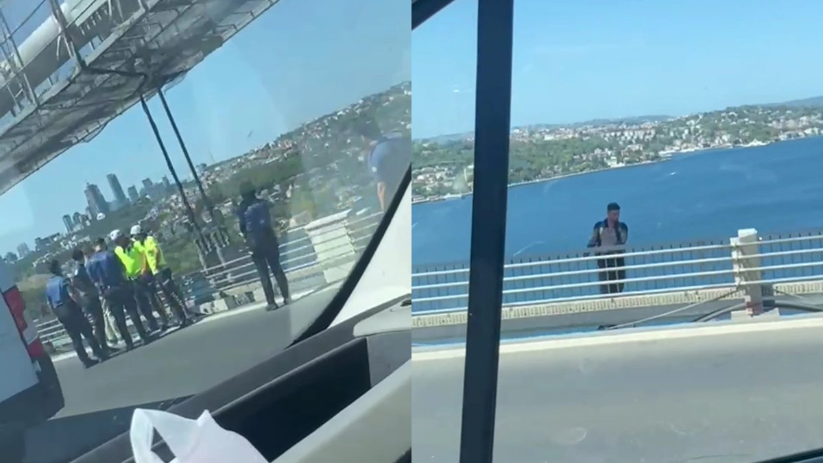 15 Temmuz Şehitler Köprüsü'nde intihar girişimi: Uzun araç kuyrukları oluştu