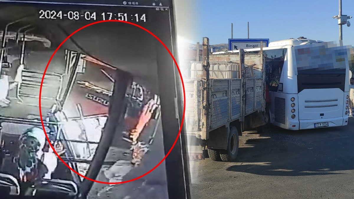 Kırmızı ışıkta geçen kamyonet, otobüse girdi: Feci kaza kamerada! Facianın eşiğinden dönüldü