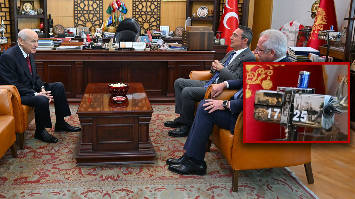 Koç'un ziyaretinde ilginç fotoğraf: Bahçeli'nin odasında 17.25 saati