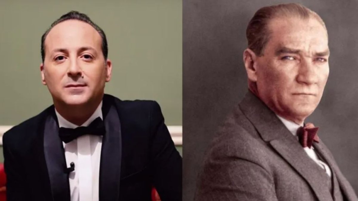 Komedyen Tolga Çevik Atatürk'ü canlandırdı
