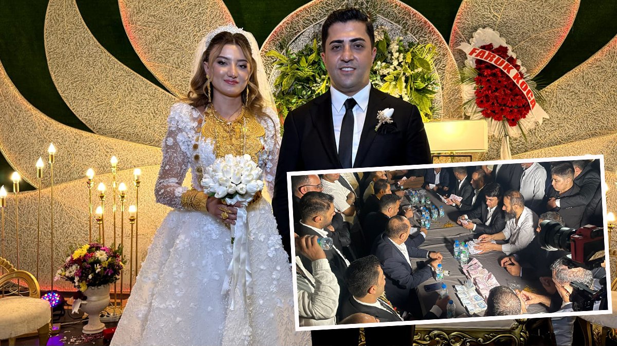 Görkemli düğün! Kilolarca altın ve milyonlarca lira takıldı