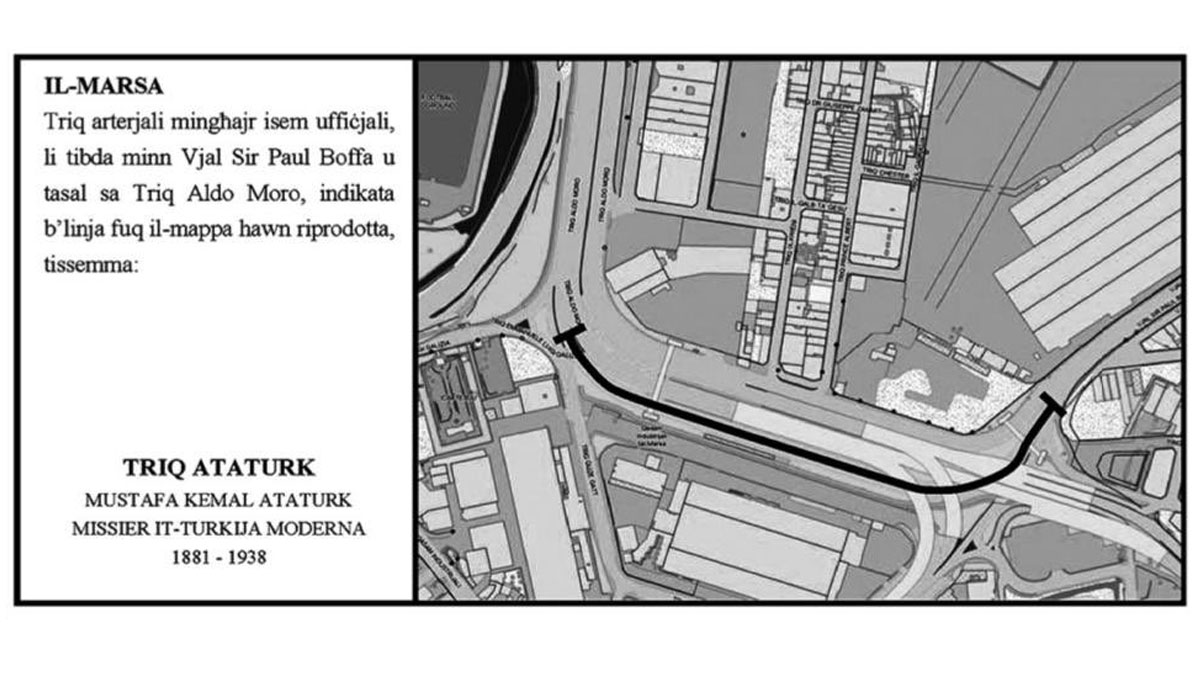 Malta'da Türk şehitliği yakınındaki caddeye 'Atatürk' ismi verildi