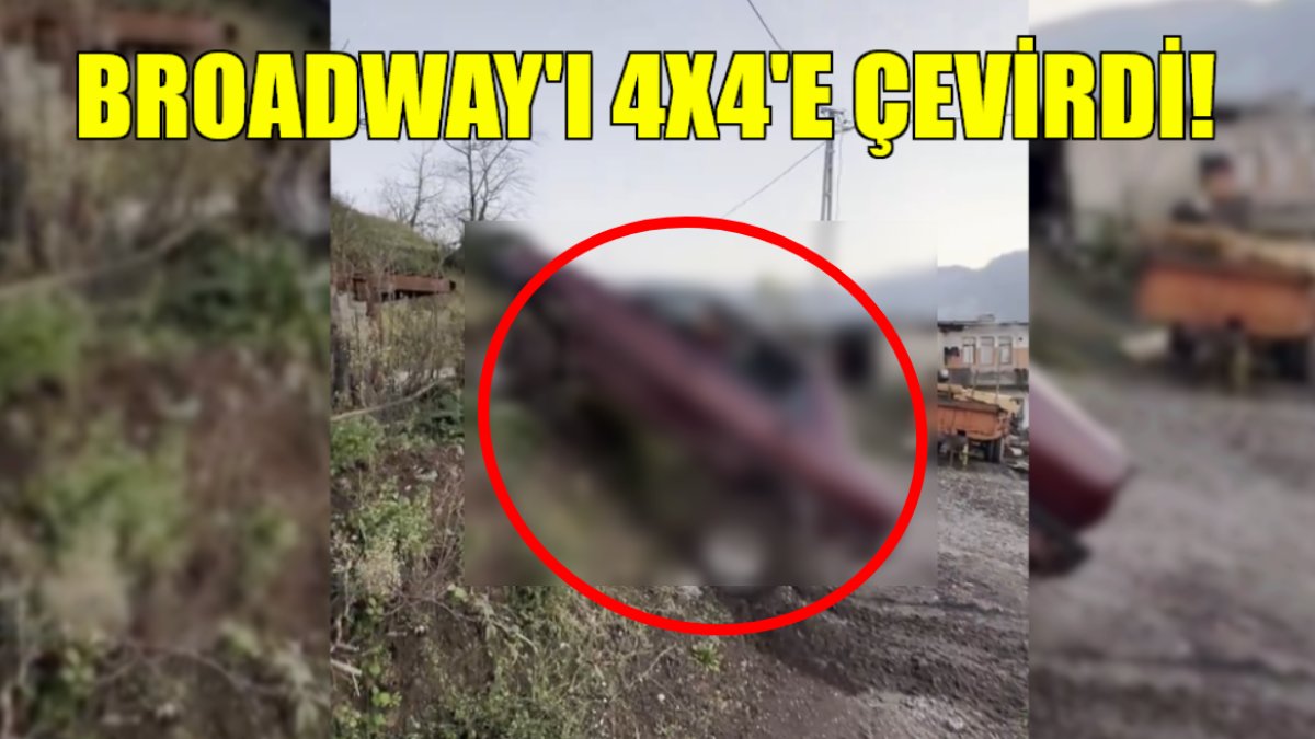 Broadway otomobili 4x4 arazi aracına dönüştürdü! Yokuşu öyle bir çıkıyor ki... Bakan bir daha baktı