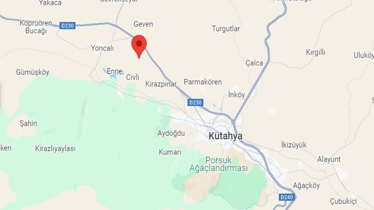 Kütahya'da 3,5 büyüklüğünde deprem