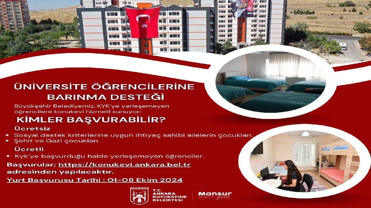 Ankara Büyükşehir, üniversite öğrencilerine kapılarını açıyor: 3 konukeviyle barınma desteği