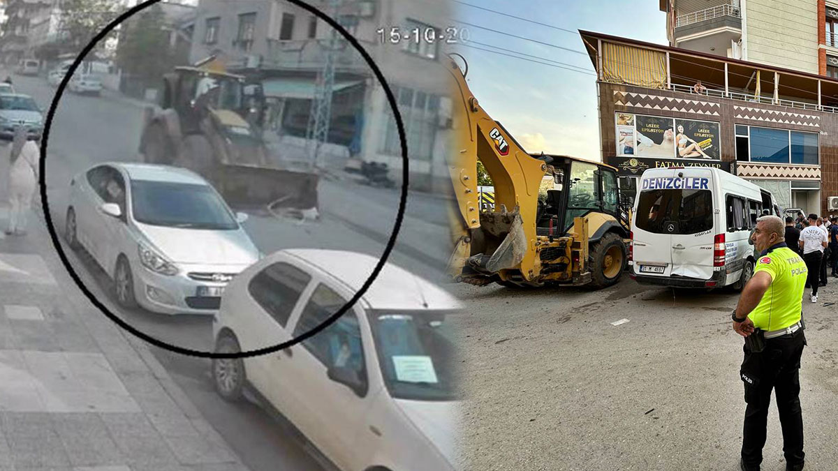 Dozer faciası: 7 aracı ezdi geçti! Korkutan anlar kamerada