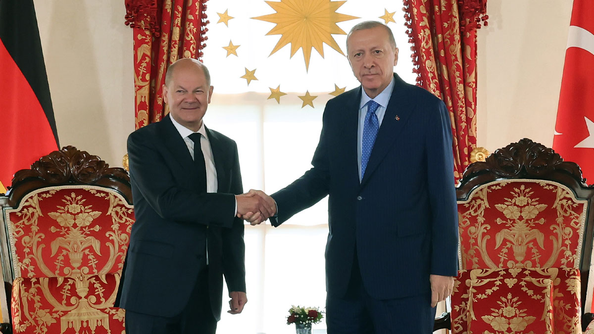 Cumhurbaşkanı Erdoğan, Almanya Başbakanı Scholz’u kabul etti