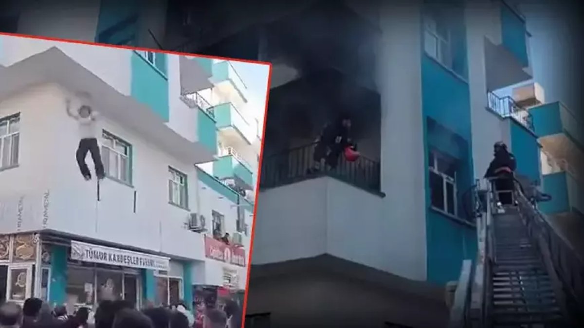 Şanlıurfa'da 6 katlı binada çıkan yangın korkuttu: Battaniyeye atlayarak kurtuldular