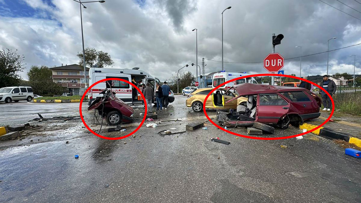Otomobilin ikiye bölündüğü feci kaza kamerada! Araç bakın hangi marka çıktı...