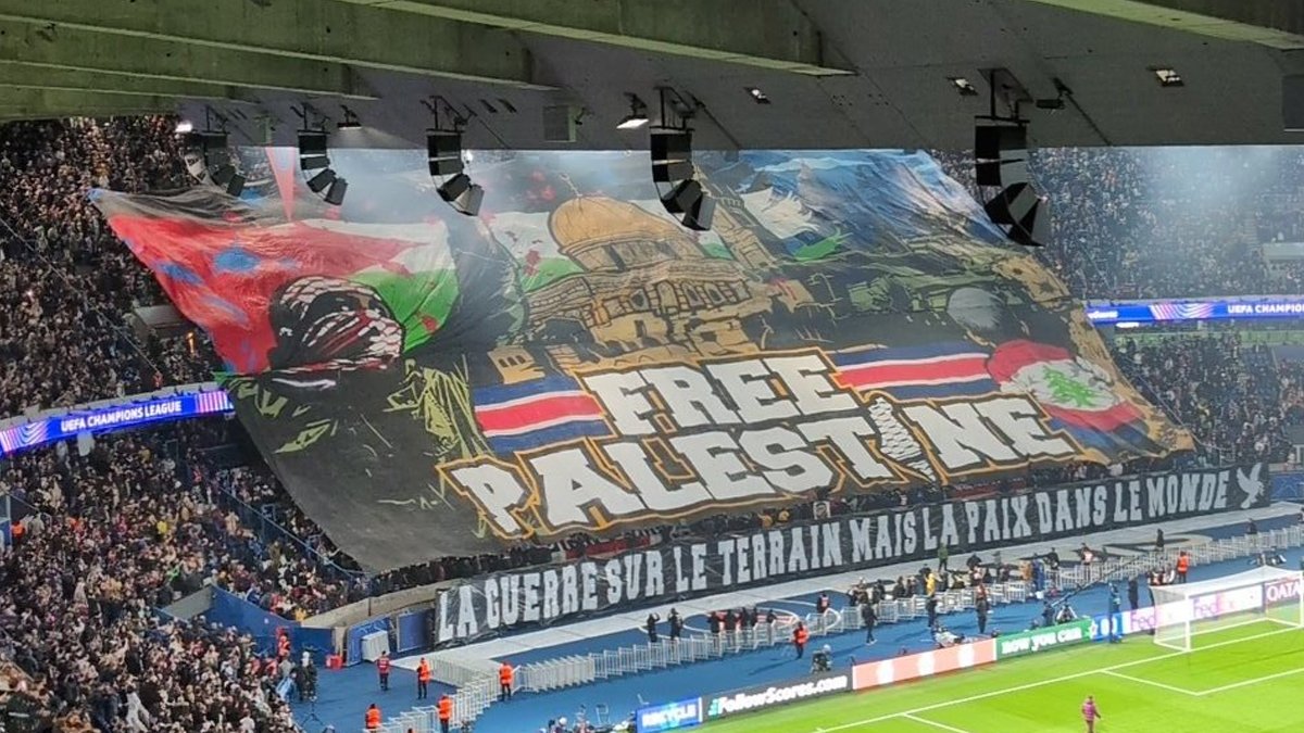 Şampiyonlar Ligi'nde 'Özgür Filistin' pankartı