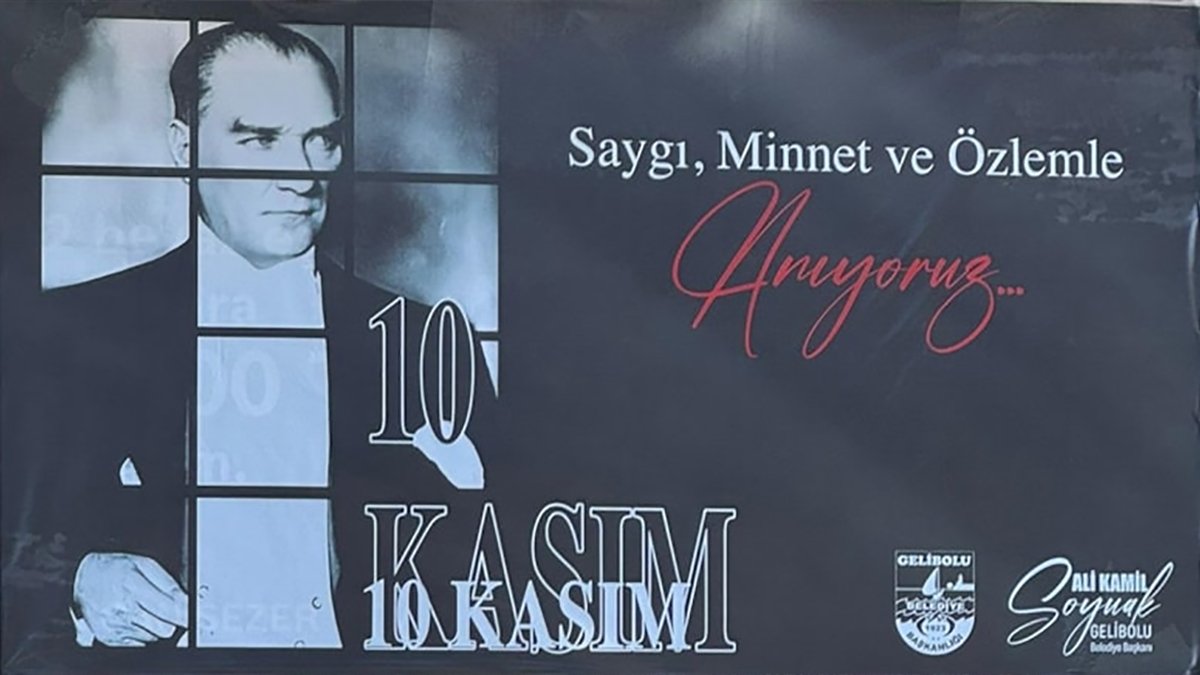 Gelibolu Belediyesi 'teknik hata' dedi: Tepki çeken 10 Kasım afişi kaldırıldı