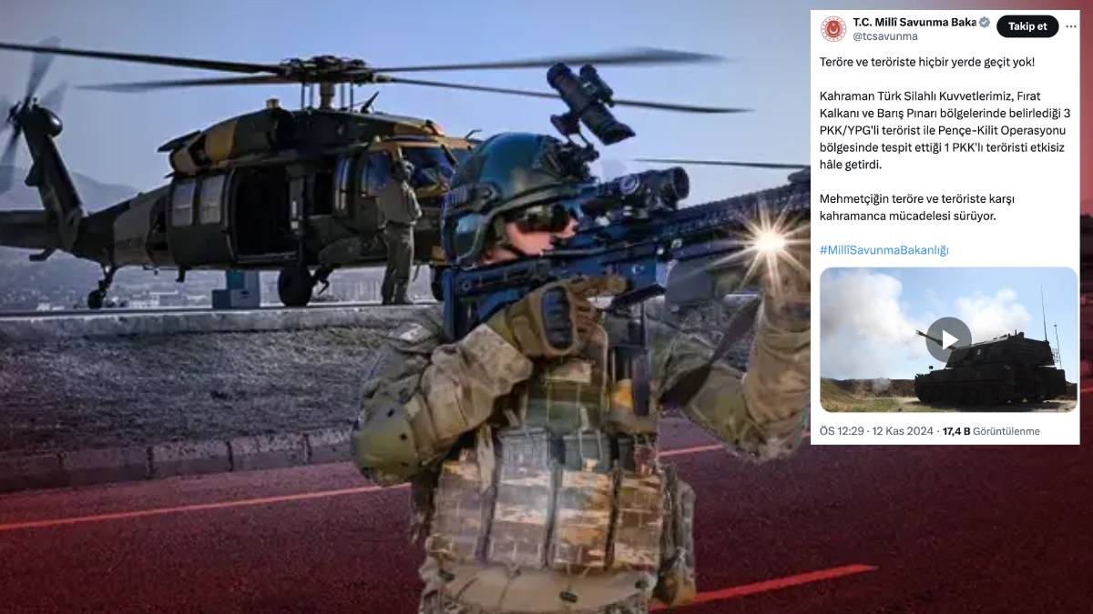 MSB duyurdu: 4 terörist etkisiz hale getirildi