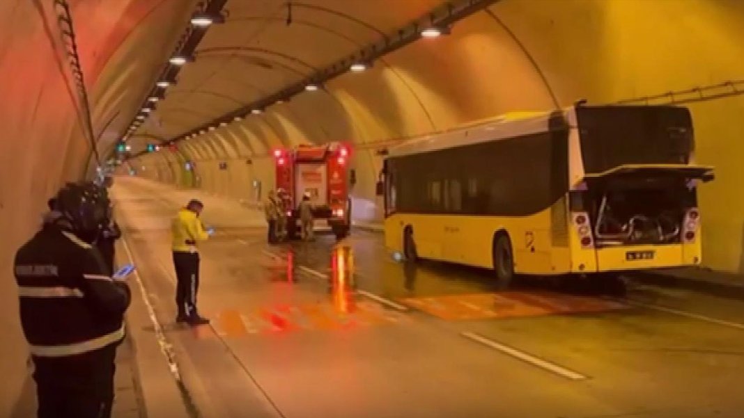 Otobüste yangın: Dolmabahçe Tüneli kapatıldı