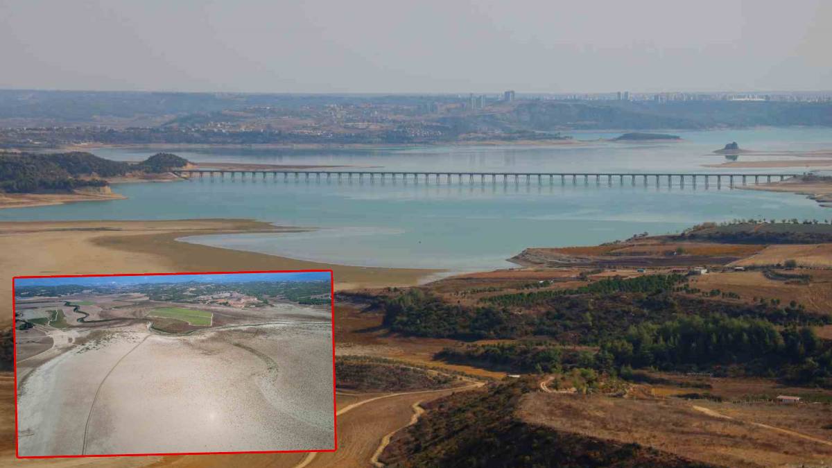 Seyhan Baraj Gölü’nde sular 2 kilometre çekildi