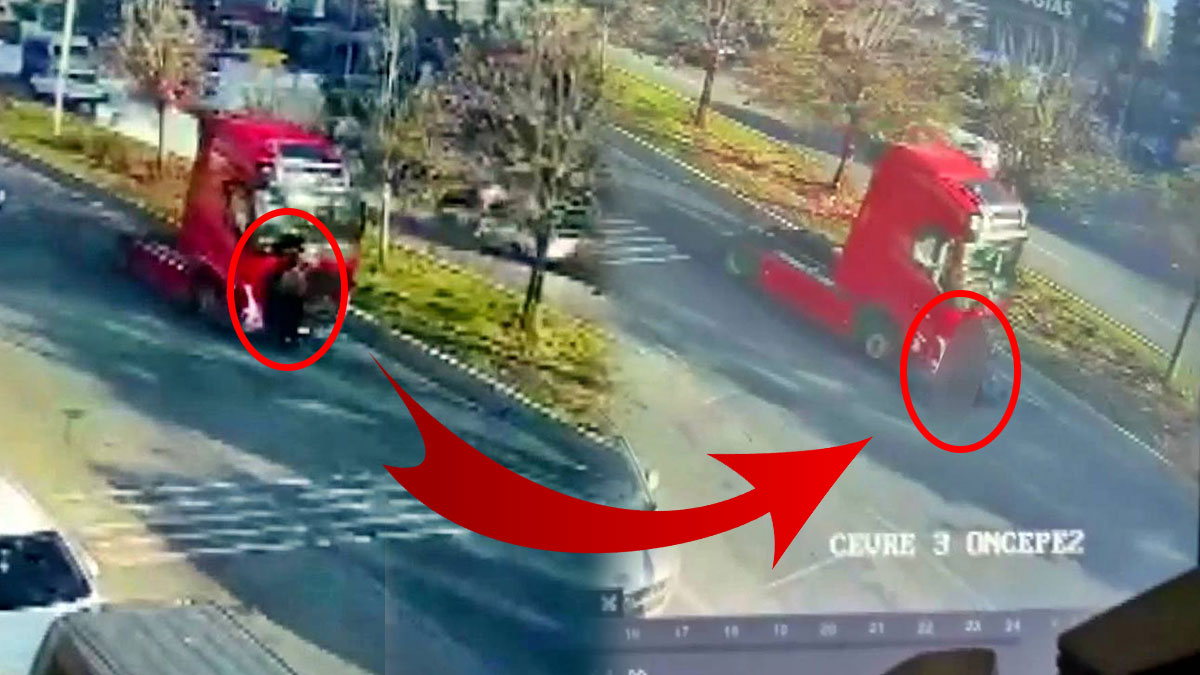 Önünde sürüklendiği tırın altın kalarak feci şekilde öldü! Kahreden anlar kamerada