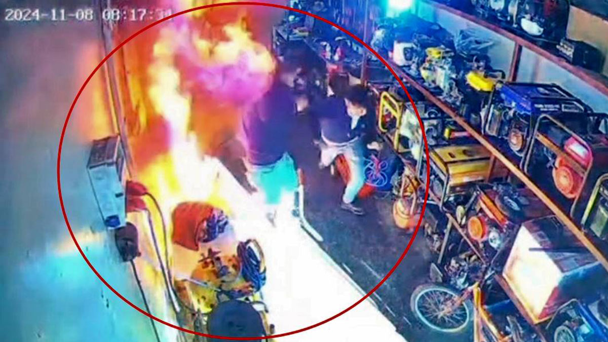 Sobayı yakmak için tiner döktü: Dükkan alevler içinde kaldı! Faciadan dönülen anlar kamerada