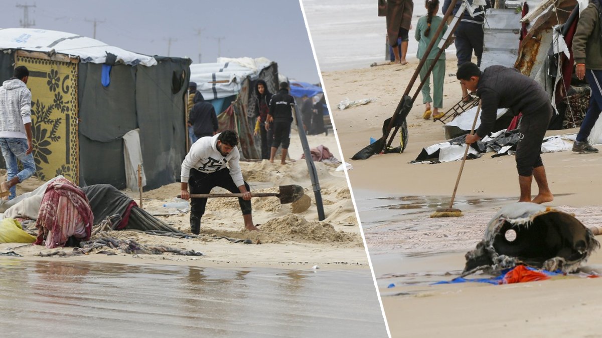 Filistinlilerin çadırları denize sürüklendi: 'Çok acı çekiyoruz'