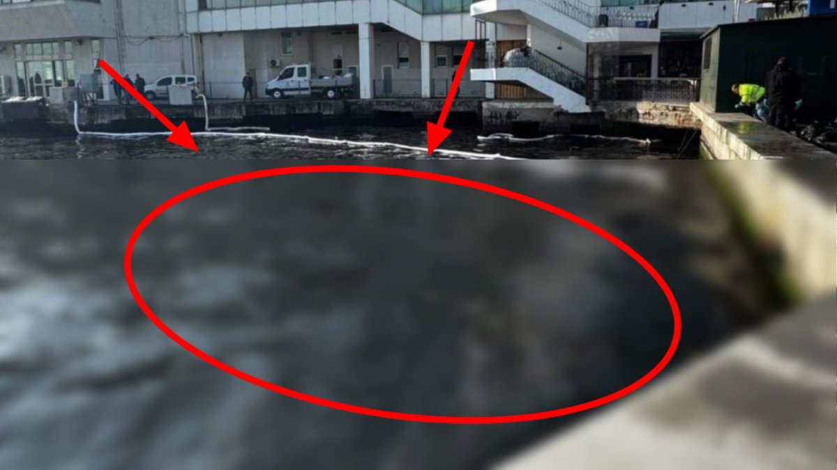 İzmir Körfezi'nde korkutan görüntü! Denizde karardı, ağır kokular çevreye yayıldı