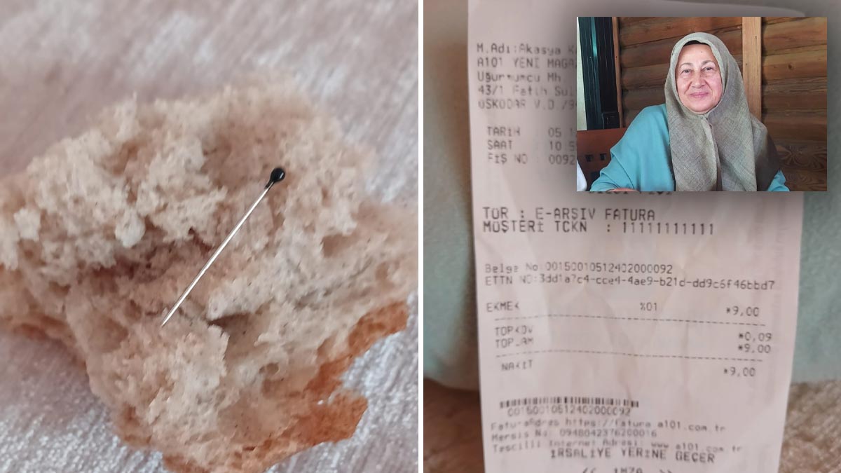 A101'den aldığı ekmeğin içinden toplu iğne çıktı: Fark etmeseydim belki de ölmüş olacaktım