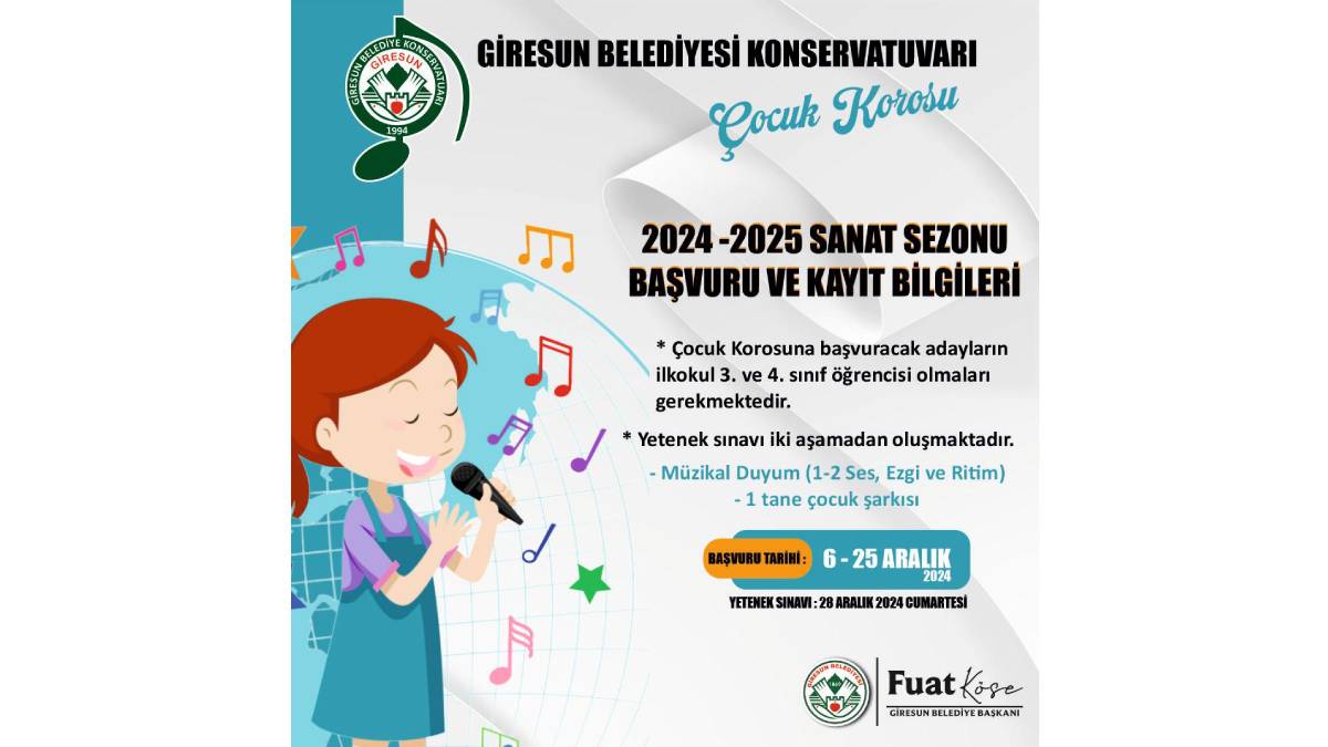 Belediye Konservatuvarı Çocuk Korosu oluşturacaK