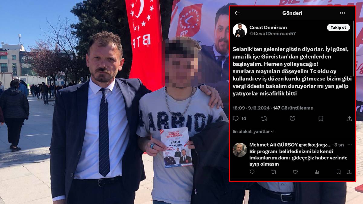 BTP İlçe Başkanı'nın Gürcülere yönelik ırkçı paylaşımı tepki çekti