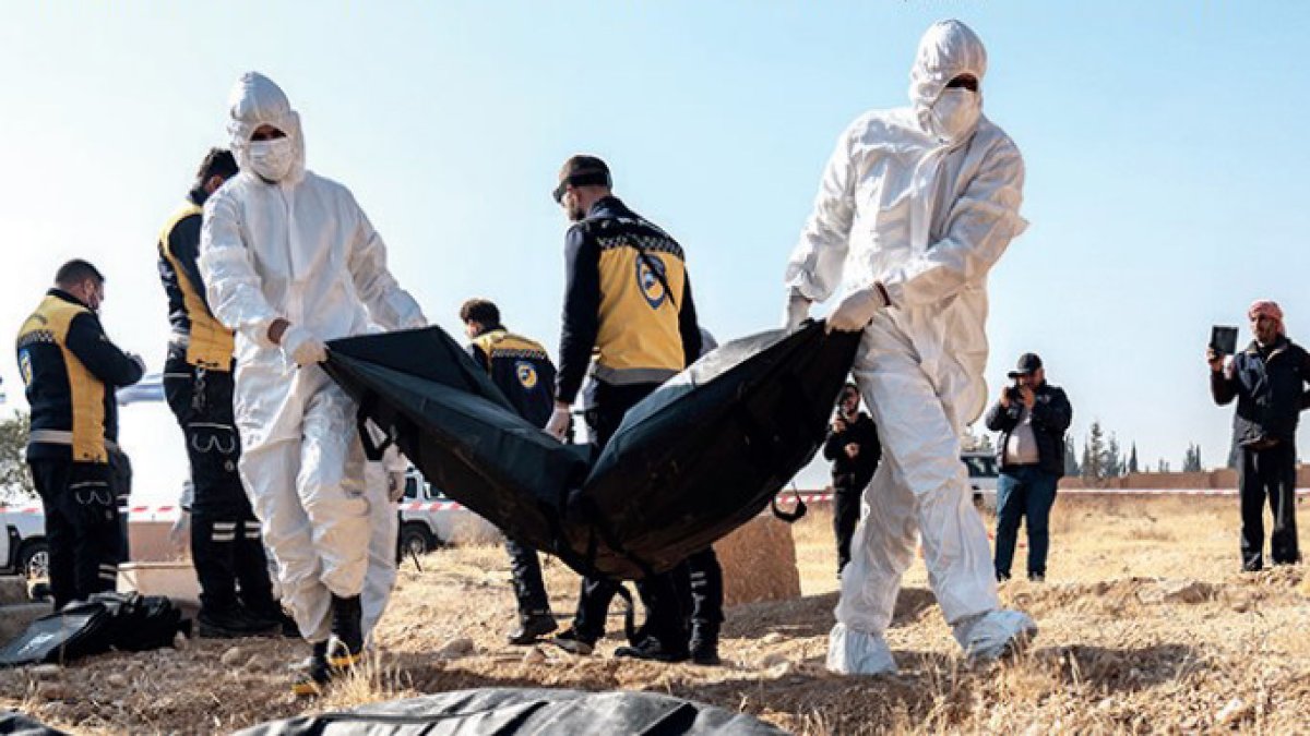 Esad rejimim katliam tarlaları… Un çuvalında 100 bin ceset