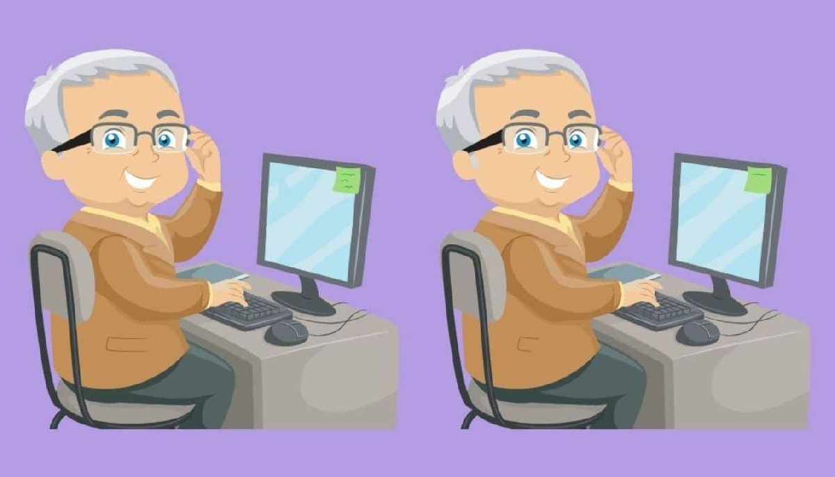 Farkı bulun: Yaşlı adamın resmindeki 4 hatayı sadece 23 saniyede bulabilir misiniz? Bunu yalnızca gerçek dahiler yapabilir!