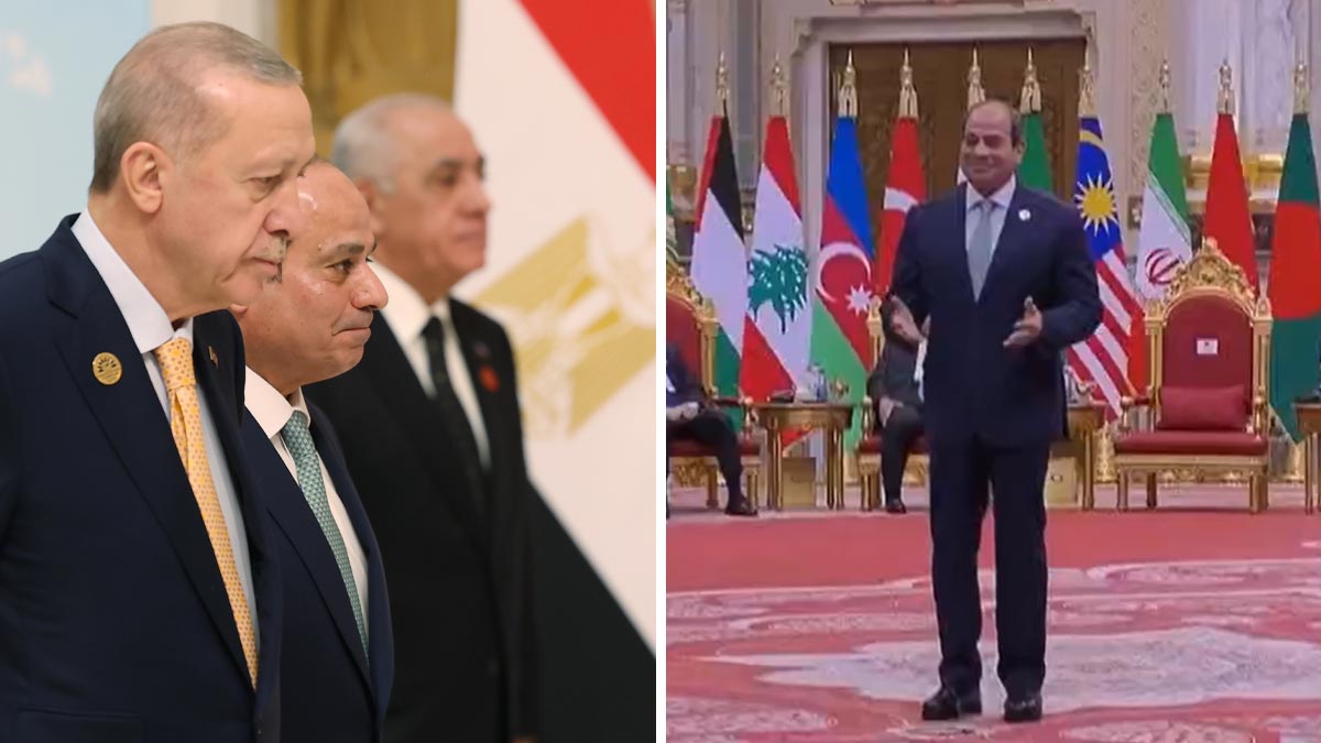 Erdoğan D-8 aile fotoğrafına katıldı... Sisi'den Erdoğan'a sıcak karşılama