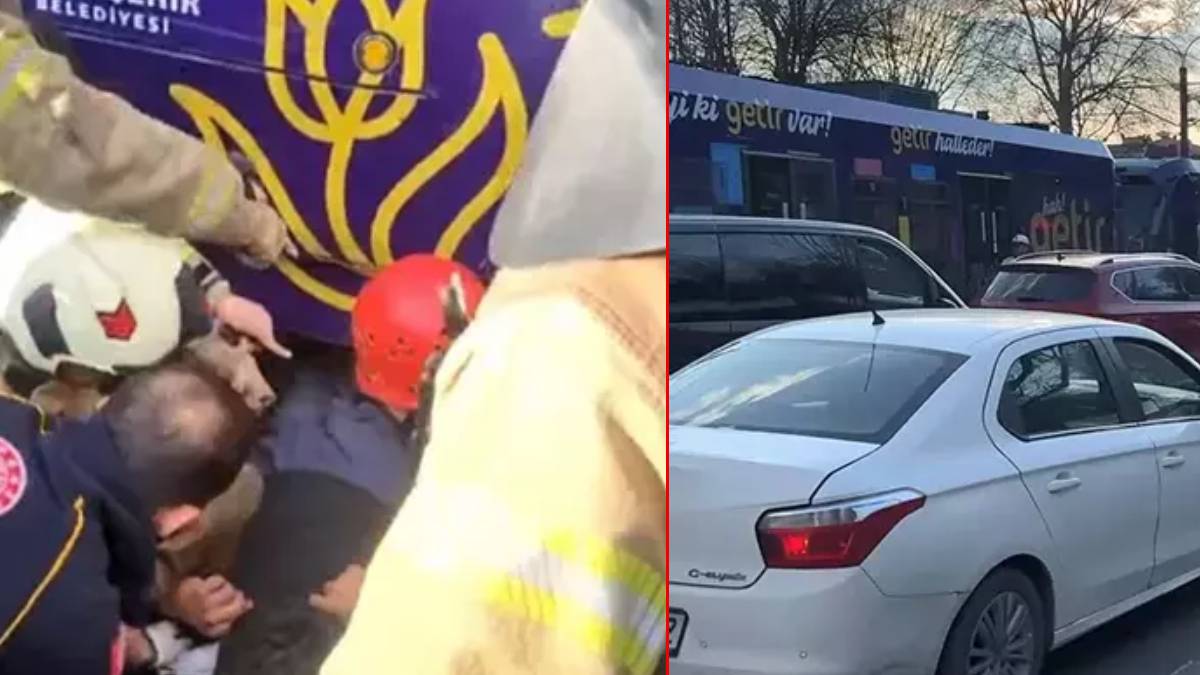 Beyoğlu'nda bir kişi tramvay altında kaldı