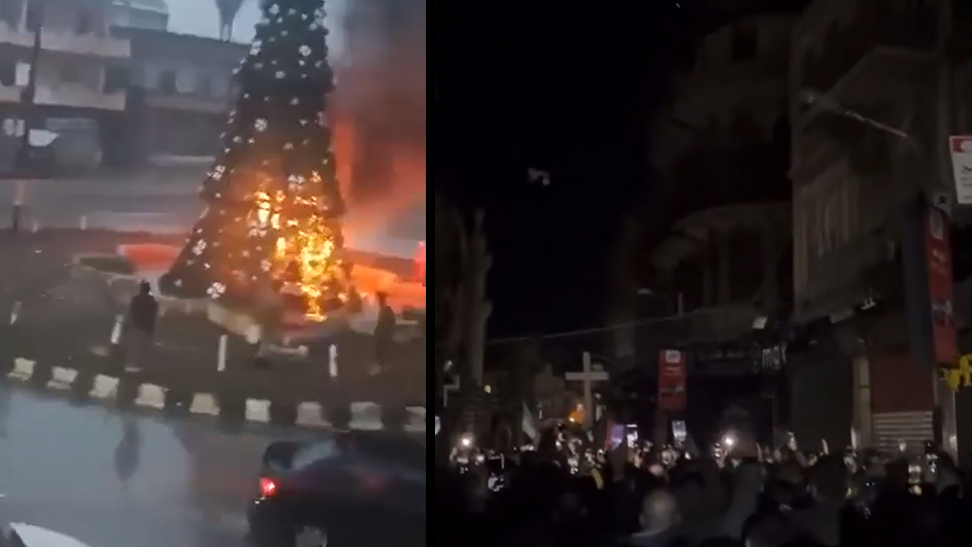 Hama’da noel ağacının yakılması, Şam’da sokakları hareketlendirdi! HTŞ: Ağacı yakanlar Suriyeli değil, ağaç yeniden dikilecek