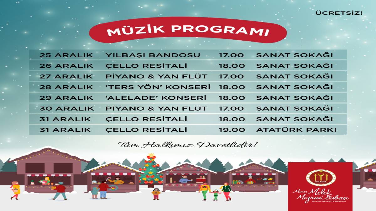 Bilecik Belediyesi sanat sokağını yılbaşı için hazırladı