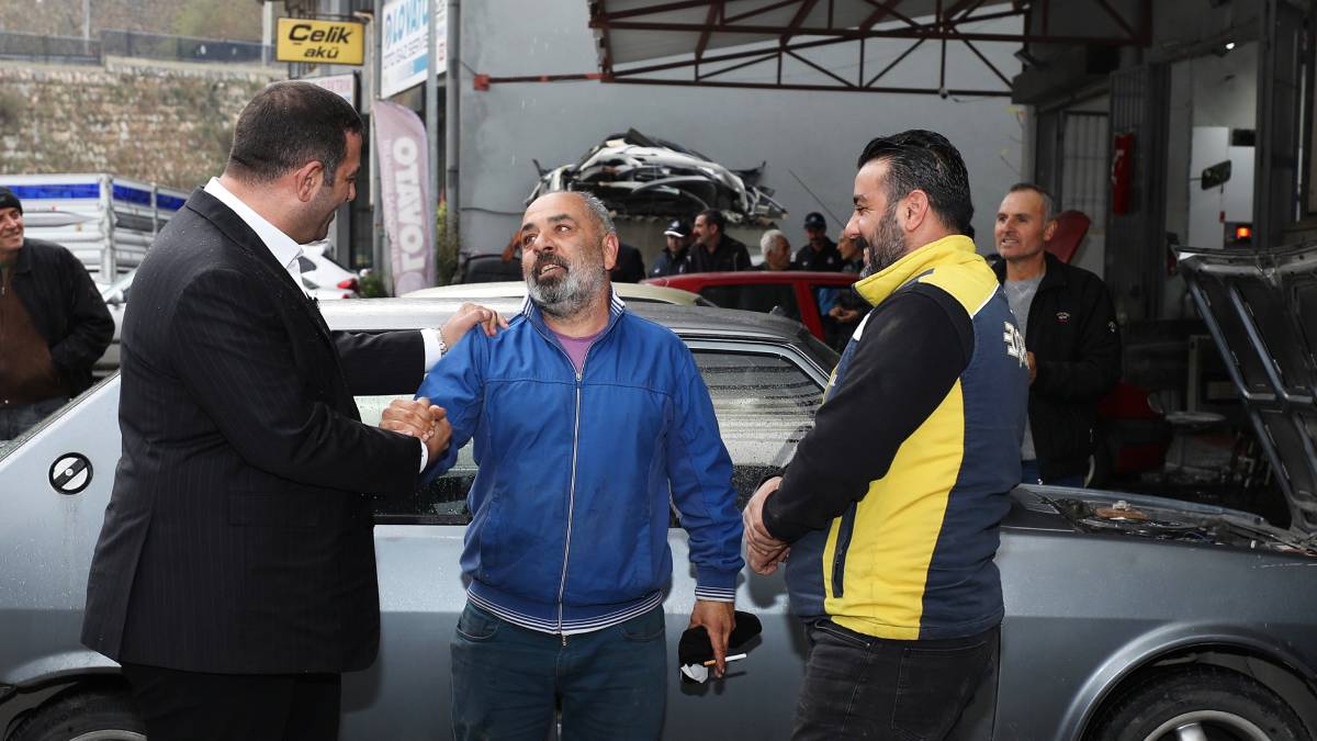 Başkan Erman Uzun’dan Küçük Sanayi’de esnaf ziyareti