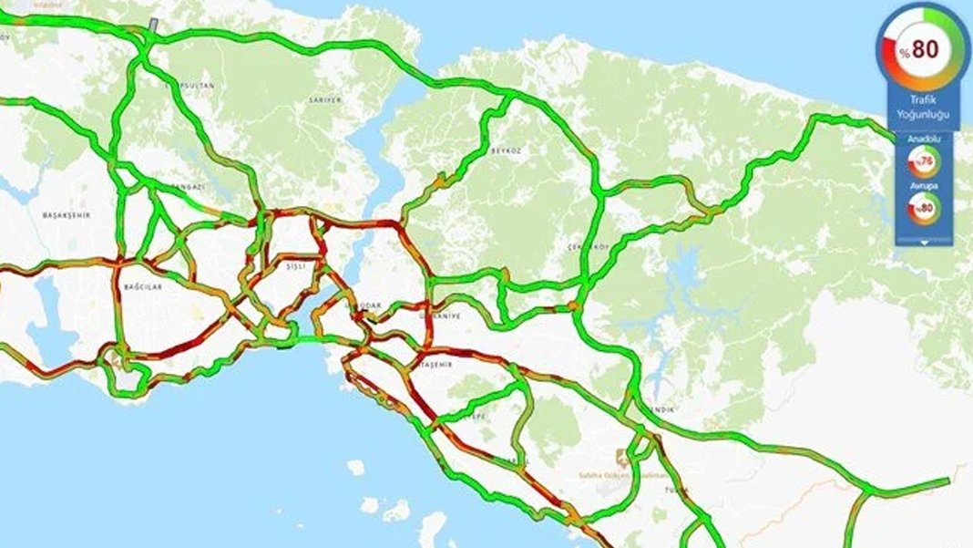 İstanbul trafiğinde yağmur yoğunluğu