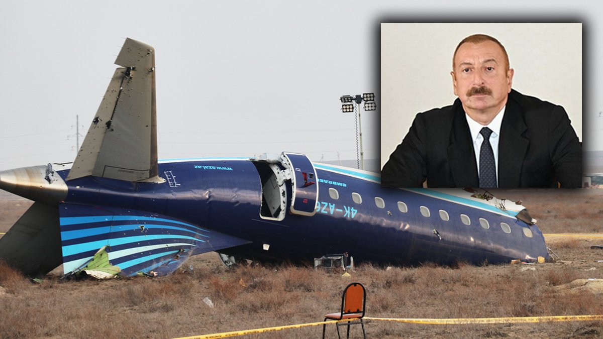 Aliyev: Uçak Rus hava sahasında 'dışarıdan' darbe aldı, Rusya tazminat ödemeli