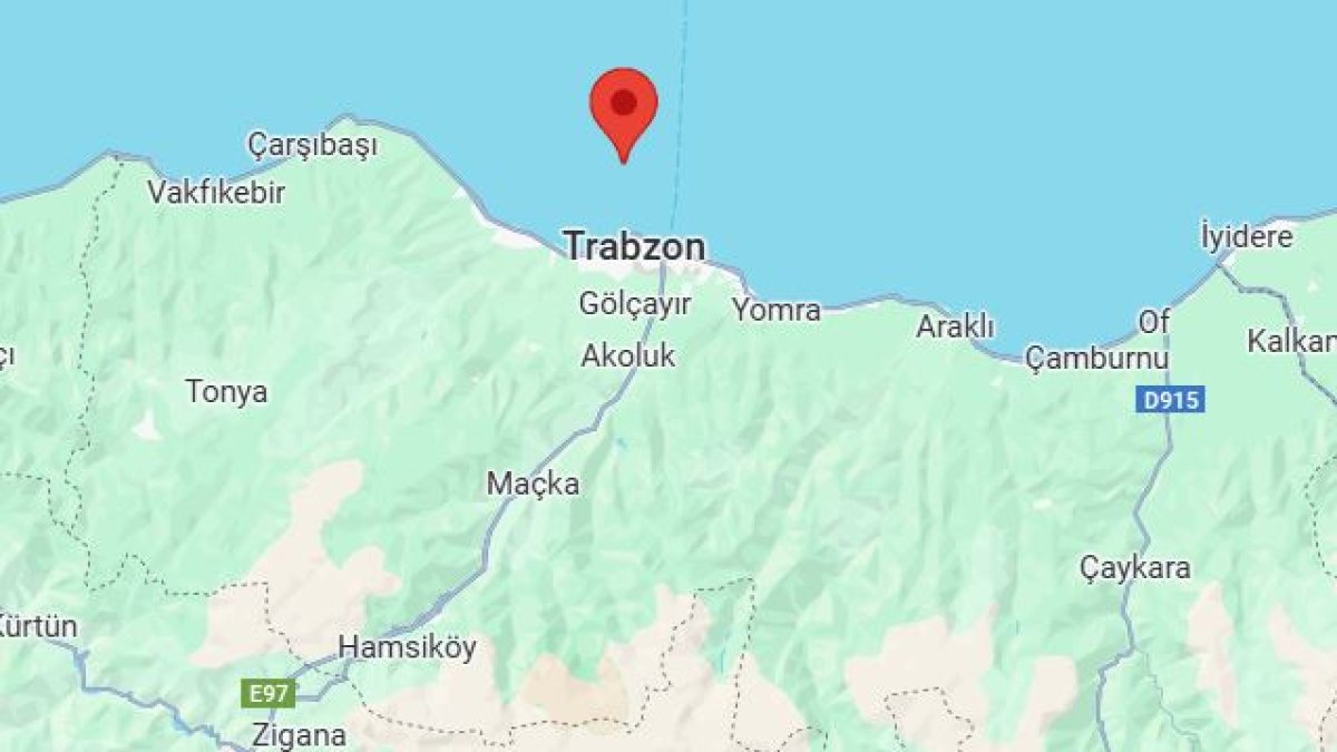 Trabzon'da 3,4 büyüklüğünde deprem