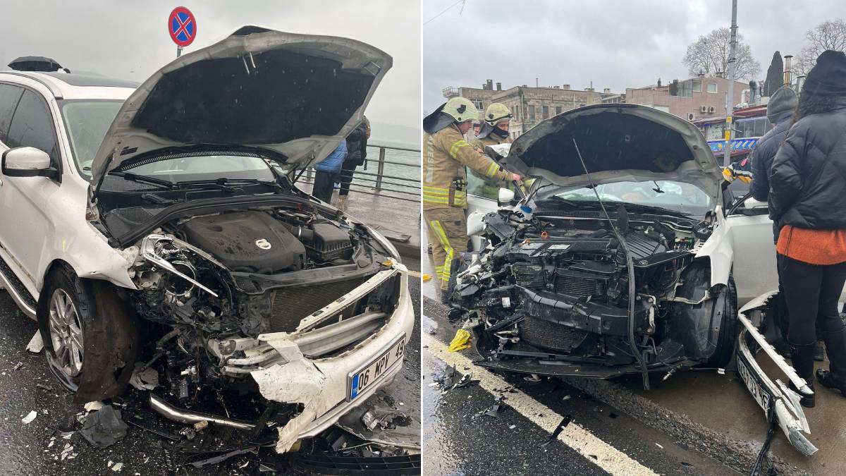 Sarıyer'de iki araç ters yöne girerek çarpıştı: 2 yaralı