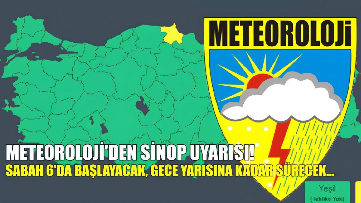 Yarın aklı olan evden çıkmaz! Sabah 6'da başlayacak gece yarısına kadar sürecek: Meteoroloji'den Sinop'a uyarı