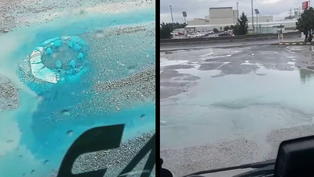 Yalova'daki sıvı AFAD incelemesinde! Rögardan mavi su fışkırdı