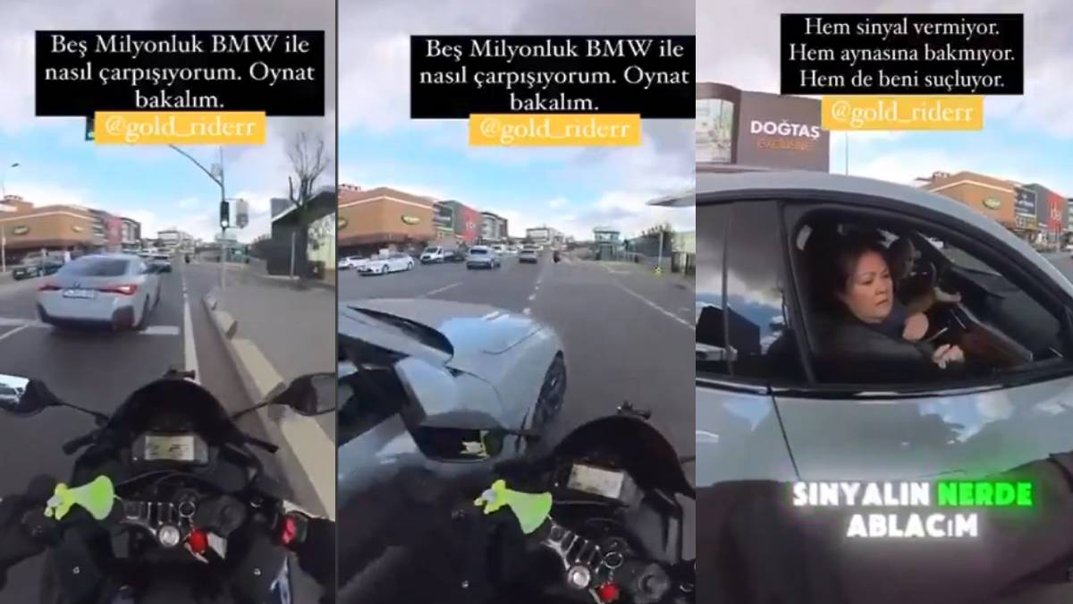 '5 milyonluk BMW'yi çizdin' videosu sosyal medyayı böldü! Motosiklet sürücüsü mü BMW sahibi mi haklı?