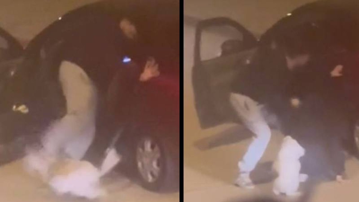 Sokak ortasında darbedilen kadını mahalleli kurtardı: O anlar kamerada