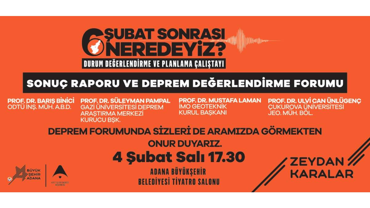 Büyükşehir’den 4 Şubat Salı günü Deprem Çalıştayı