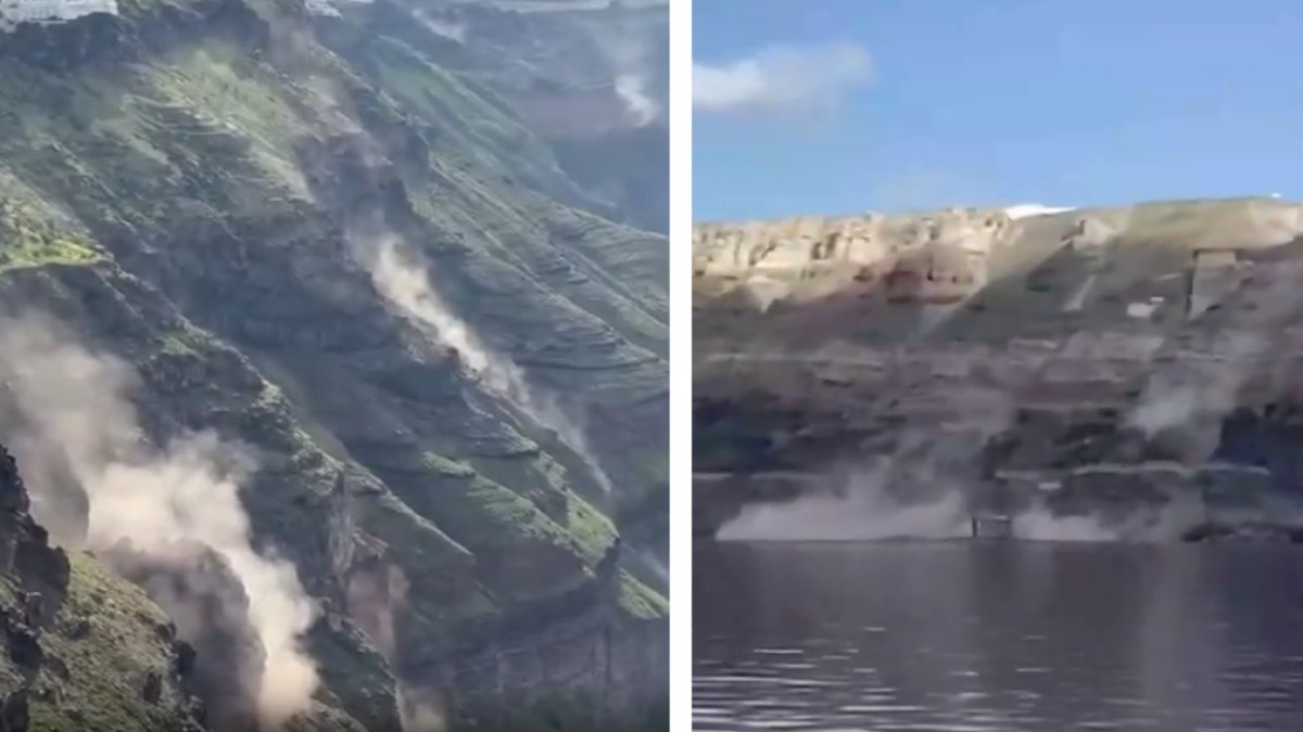 Ege'deki deprem fırtınasının ardından toprak kaymaya başladı! O görüntüler anbean kaydedildi