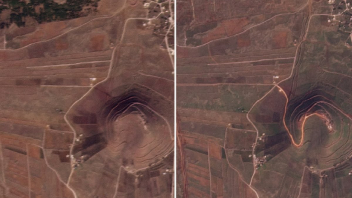 Uydudan görüntülendi: İsrail, Suriye sınırındaki tampon bölgeye üsler inşaa etti