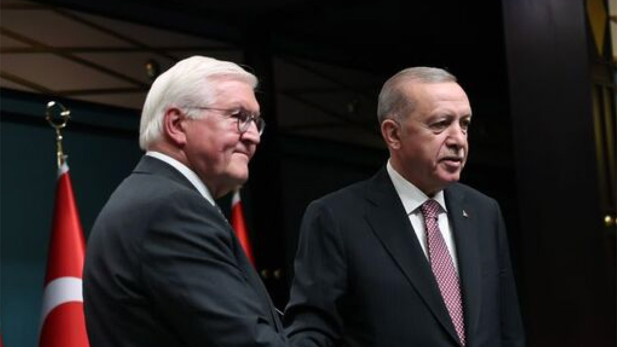 Cumhurbaşkanı Erdoğan, Almanya Cumhurbaşkanı Steinmeier ile bir arada