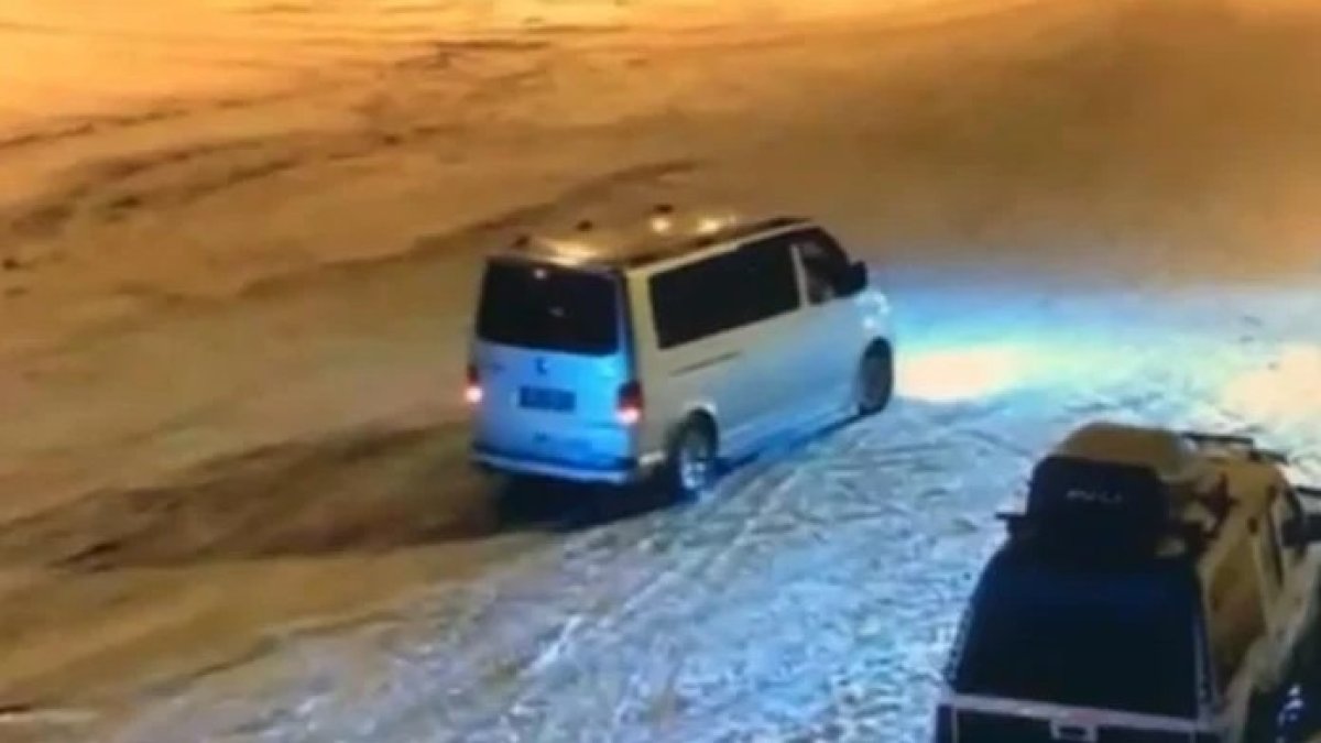 Gümüşhane’de karda drift atan 5 kişiye 222 bin lira ceza